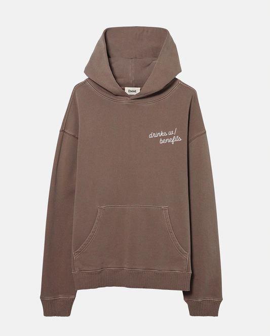 drinks w/benefits brown hoodie