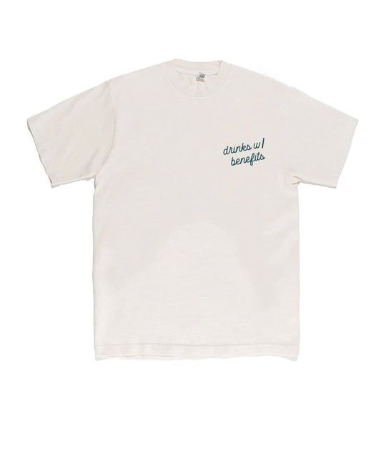 drinks w/ benefits oversized white tee